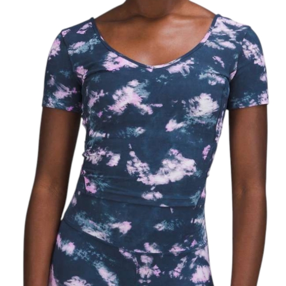 Lululemon Align T-Shirt Stretch Comfy Womens 6 Running Yoga Blue Pink Rel 7 22 - Picture 3 of 9